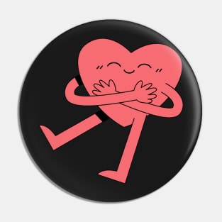 Super Cute Pink Heart Hugging Pin