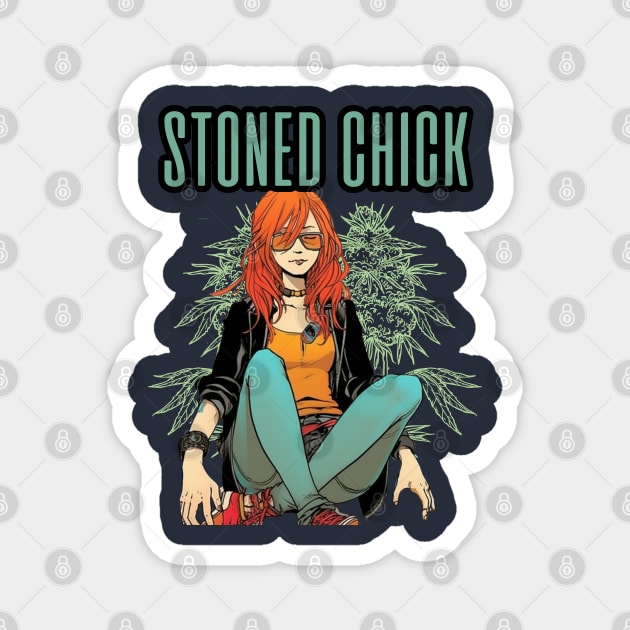 Stoner Girl 420 Canabis Magnet by FrogandFog