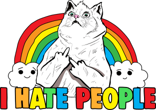 Fluff Off Rainbow Cat Hates People Magnet