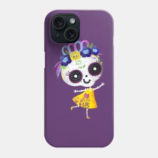 Cute Skeleton Girl Dia de los Muertos Phone Case