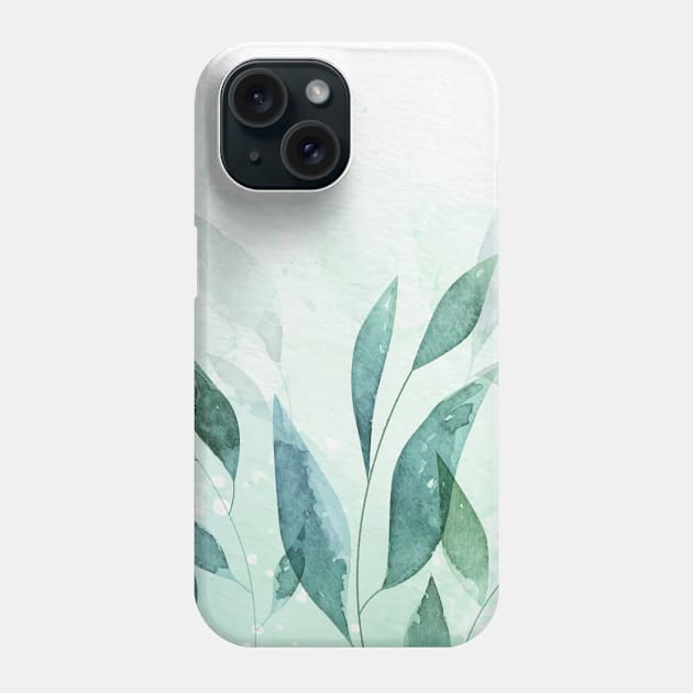 Watercolor leaves 3 Phone Case by B&K