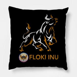 Vintage Bull Market Floki Inu Coin To The Moon Floki Army Crypto Token Cryptocurrency Wallet Birthday Gift For Men Women Kids Pillow