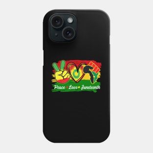 Peace Love Juneteenth Fist Black Girl Black Queen & King Phone Case