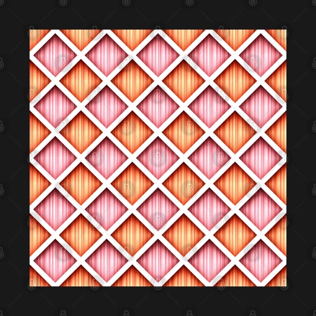 3d Geometric Pattern, Rhombic Harlequin Motif by lissantee