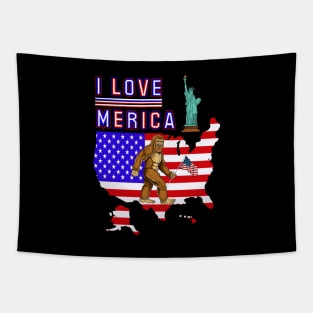 Bigfoot I love Merica, Sasquatch Tapestry