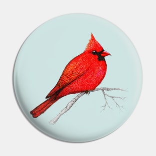 Northern cardinal pen drawing Pin