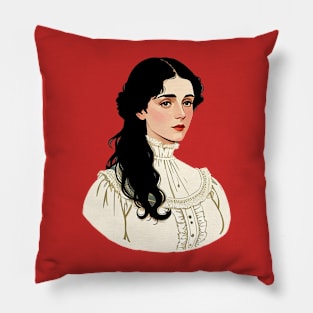 Young Victorian Woman in White Pillow