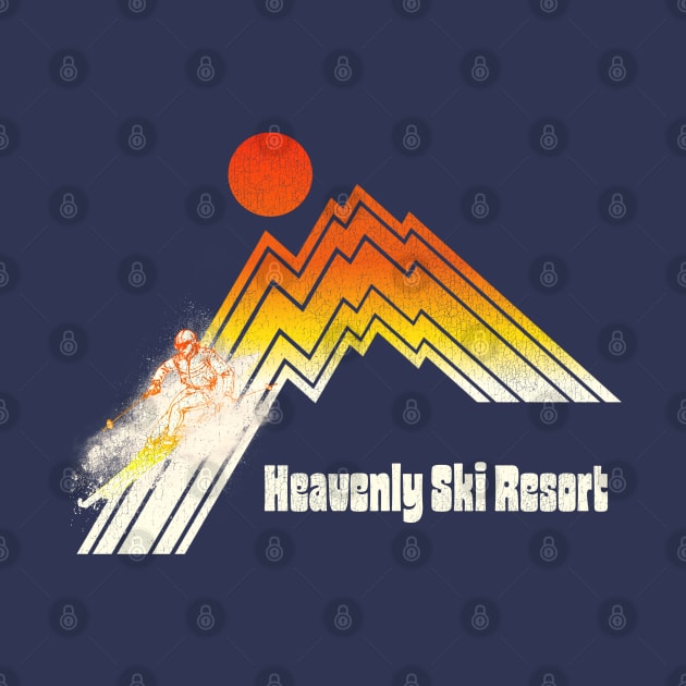 Heavenly Ski Resort 70s/80s Retro Souvenir Style Skiing by darklordpug