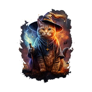 Magical Wizard Cat Fantasy Kitten T-Shirt