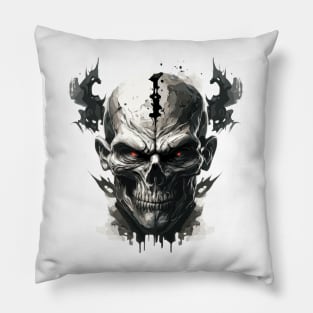 Skull Wild Life Painting Dark Character Spirit Pillow