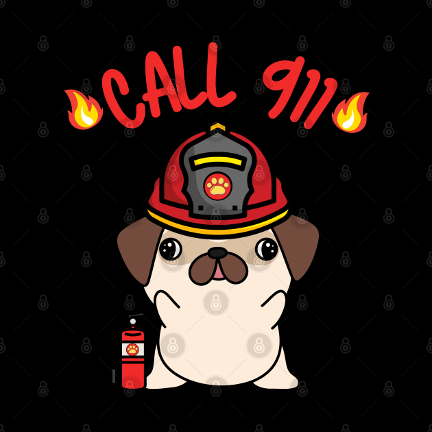 Firefighter Pug by Pet Station