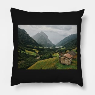 Swiss Alps - Rainy Afternoon in Camp Blenio (Ticino, Switzerland) Pillow