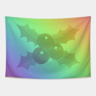 Rainbow Holly Berries Tapestry