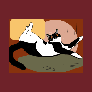 Cute Tuxedo cat want a belly rub  Copyright TeAnne T-Shirt