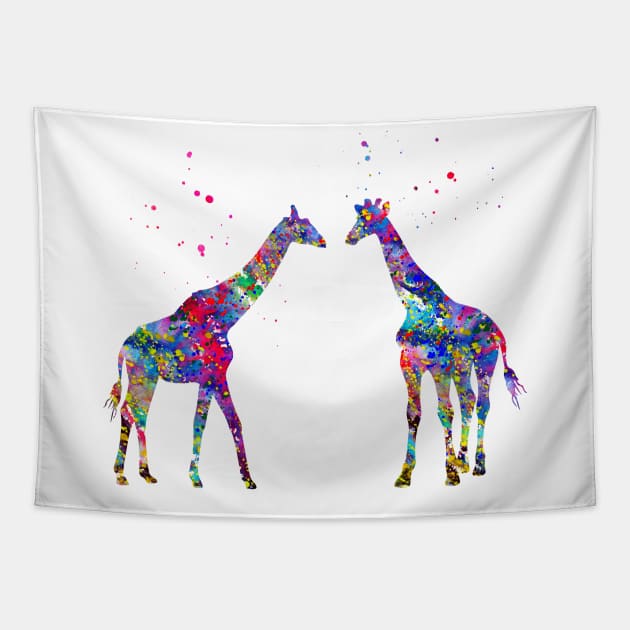 Two Giraffes Tapestry by erzebeth