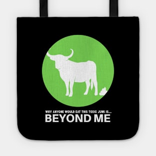 Beyond Me White Text Tote