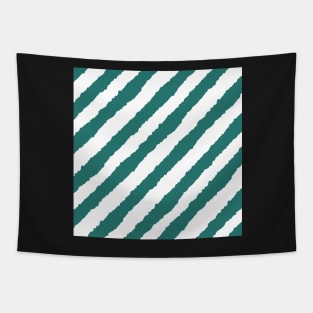 Teal Green Diagonal Stripe Seamless Pattern Tapestry