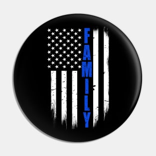 Thin Blue Line Family Flag Pin