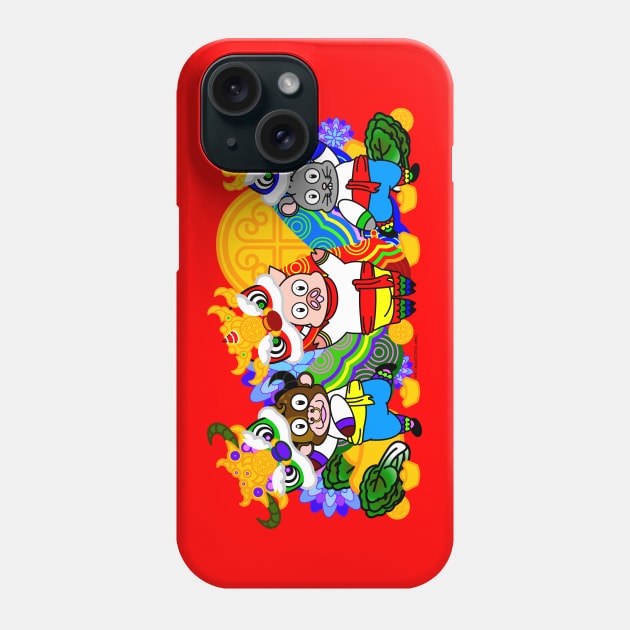 CNY: RGB LION HEADS Phone Case by cholesterolmind