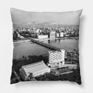 Vintage Cairo Egypt Cityscape Pillow