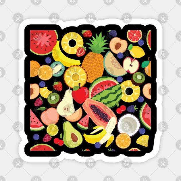 Picnic Fruits Pattern Magnet by andantino