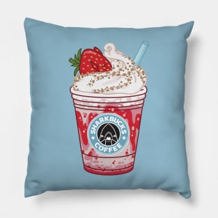 Sharkbucks Frappucino // Strawberry Dottyback Pillow