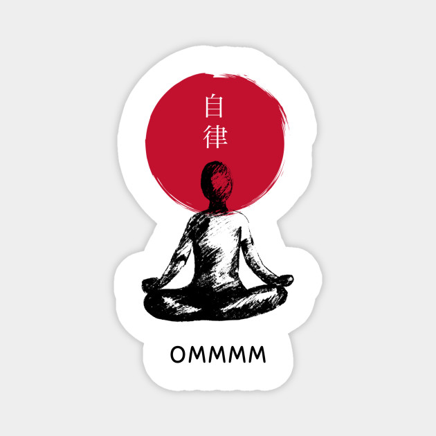 Japanese Flag Yoga Meditation Lotus Position Design Yoga Magnet Teepublic Au