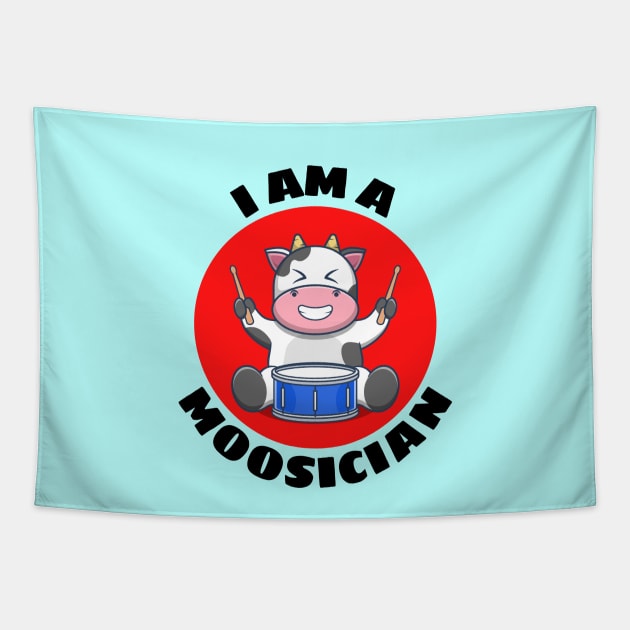 I Am A Moosician | Cow Pun Tapestry by Allthingspunny