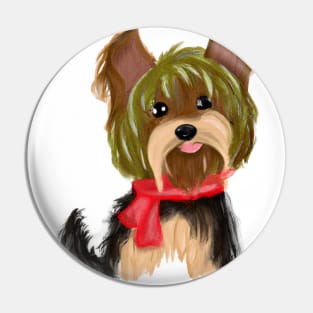 Cute Yorkshire Terrier Drawing Pin