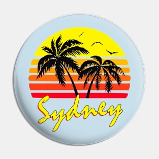 Sydney Australia Retro Sunset Pin