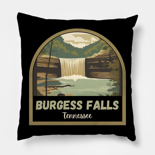 Burgess falls state park vintage hiking nature adventure outdoors Pillow by Imou designs