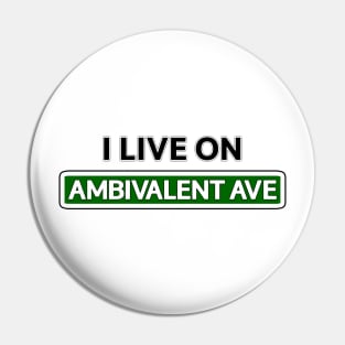 I live on Ambivalent Ave Pin