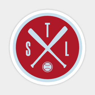 STL Baseball Hipster Red Magnet