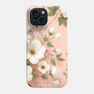 White Flowers Phone Case