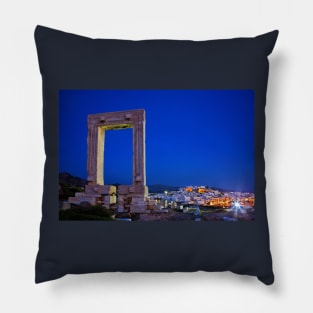 The Portara & the Chora - Naxos island Pillow