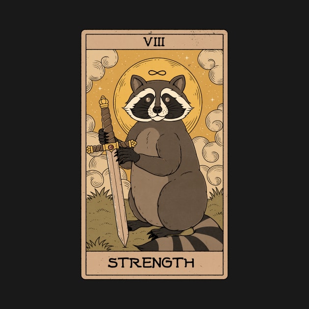 Strength - Raccoons Tarot by thiagocorrea