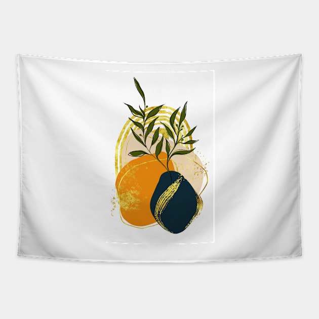 Minimal Art Plant Tapestry by Tantillaa