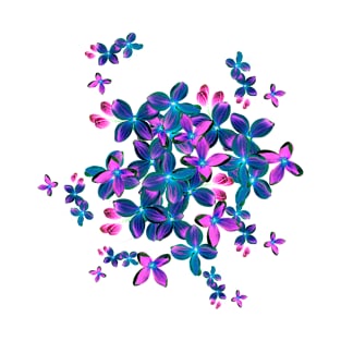 Neon Lilac Flowers T-Shirt