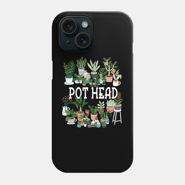 Plant Lover and Gardener Pot Head Succulent Phone Case by cloutmantahnee