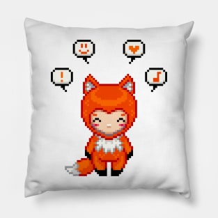 What Does The Fox Say? Fox Girl Pixel Art Pillow