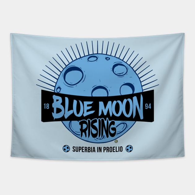 Blue Moon Rising Tapestry by bumfromthebay