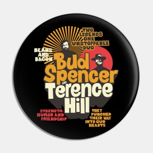 Nostalgic Tribute to Bud Spencer and Terence Hill - Iconic Duo Illustration Pin