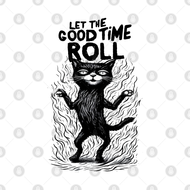 Black Cat Let The Good Times Roll by Cutetopia