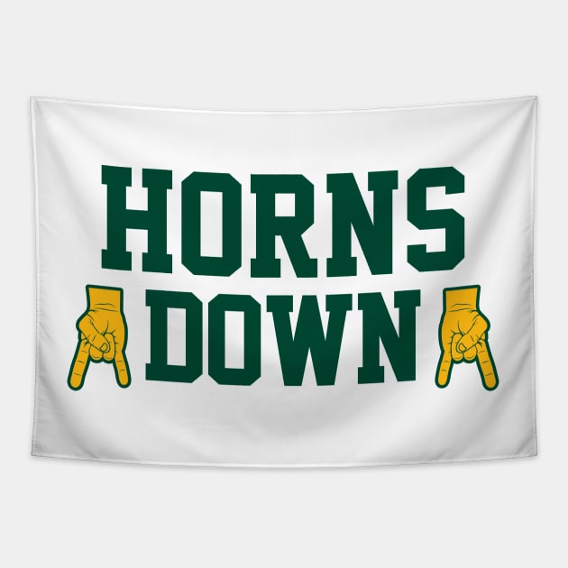 Horns Down - White/Green/Gold Tapestry by KFig21