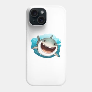 Smiling Tiger Shark Cartoon Art Phone Case