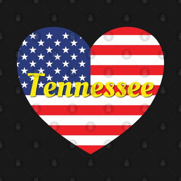 Tennessee American Flag Heart by DPattonPD