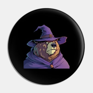 Grizzly as Witch - Grizzly Bear Halloween Pin