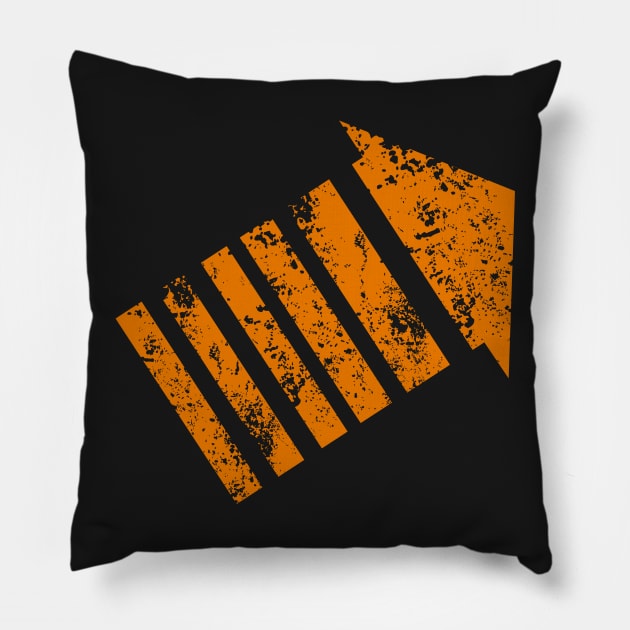 Legion Orange Arrow distressed Pillow by shamusyork