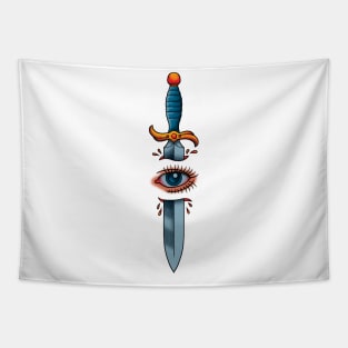 Eye Knife Tattoo Tapestry