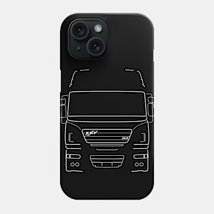 Classic ERF ECX lorry white outline graphic Phone Case